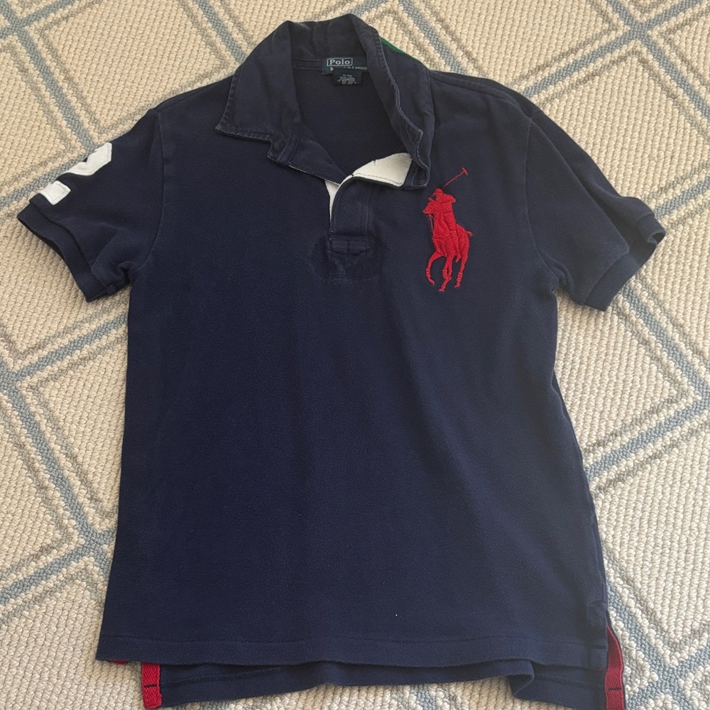Polo by Ralph Lauren Kids Dark Blue Polo with Red Logo EUC Sz 8-10